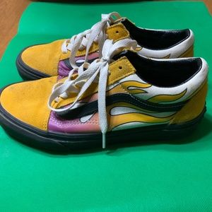 Vans gold purple flame men’s 5.5 women’s 7 shoe